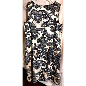 BreathlessTalbots Womens Paisley Dress Blue White 16